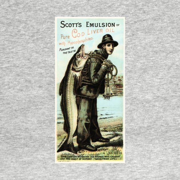 Scott's Emulsion Pure Cod Liver Oil Food Supplement Vintage Advertising Poster by vintageposters